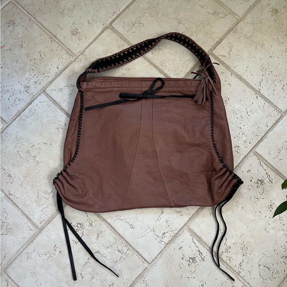 Muxo Leather Fringe Purse Camila Alves
